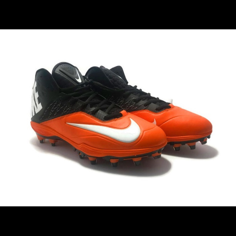 Nike Men's Orange Mid 3/4 Football Cleats Sz 11.5